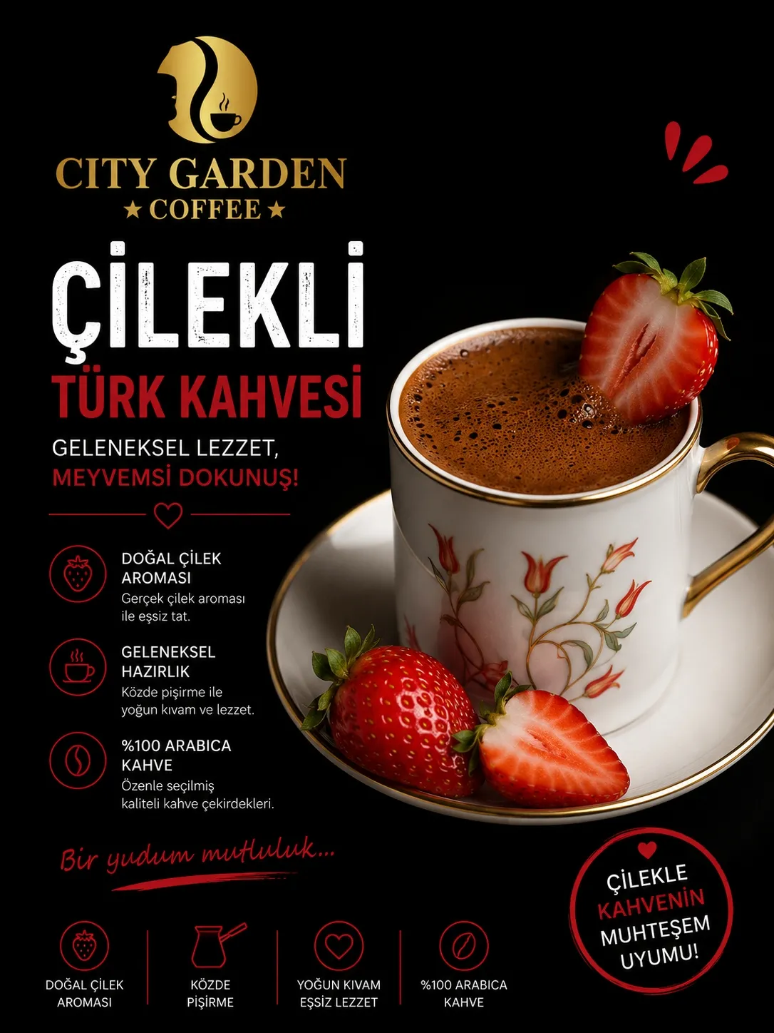 ÇİLEKLİ TÜRK KAHVESİ